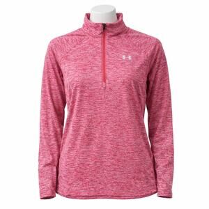 Under Armour HeatGear 1/4 Zip Pullover Pink Women’s Large Loose Fit Athletic Top